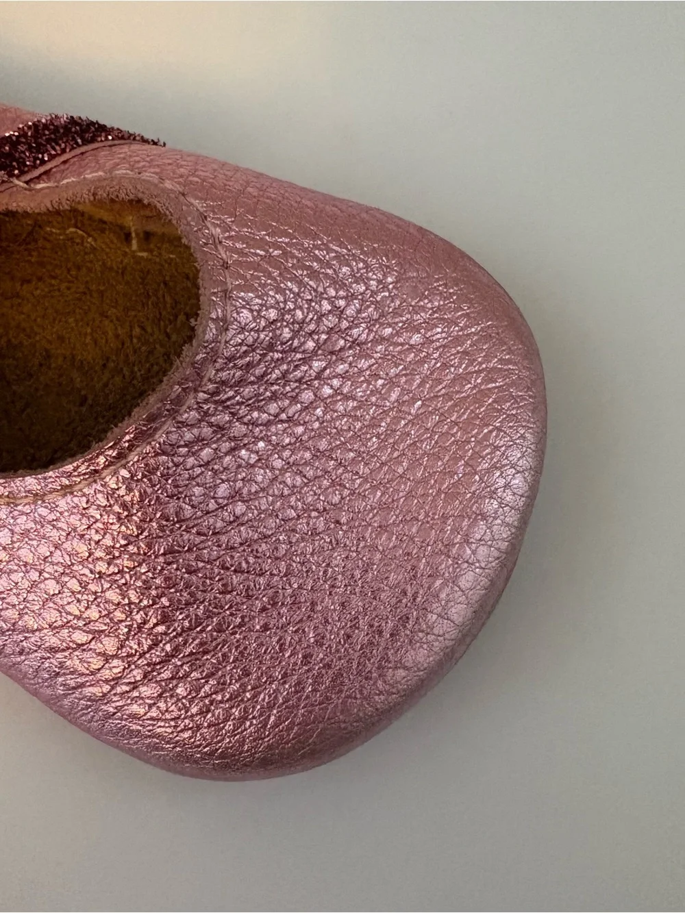 Freshly Picked frosted rose shiny metallic ballet slipper size 5